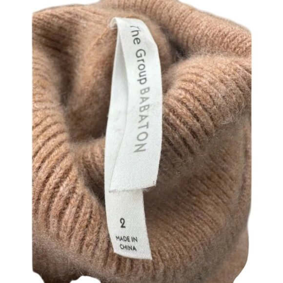 The Group by Babaton tan ribbed turtleneck cashmere sweater size M - Picture 6 of 10